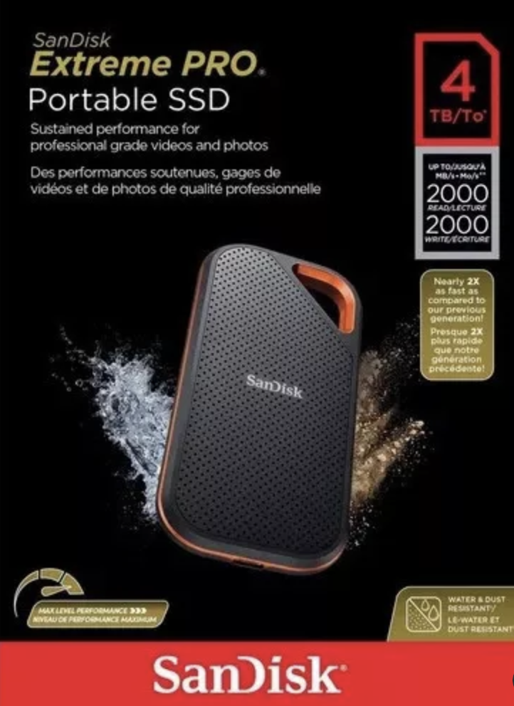 HD EXTERNO SANDISK EXTREME PRO PORTABLE - 4 TB
