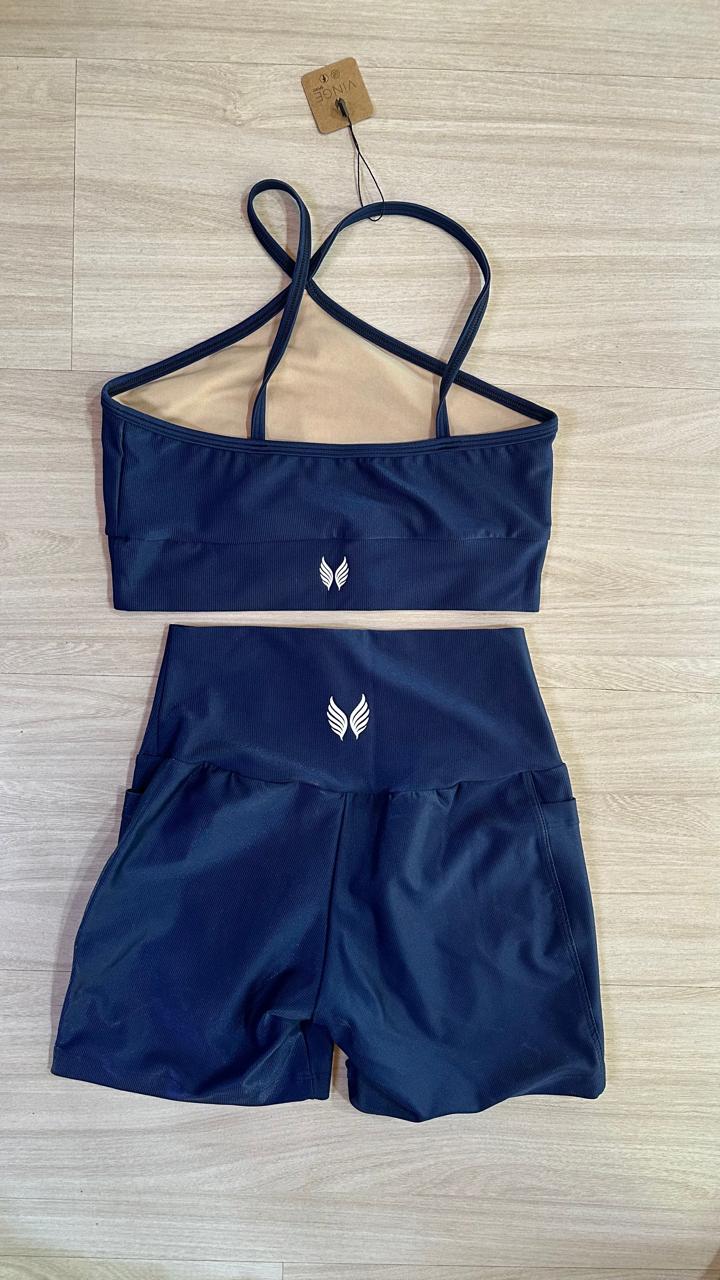 VINGE CONJUNTO SHORT + TOP - AZUL