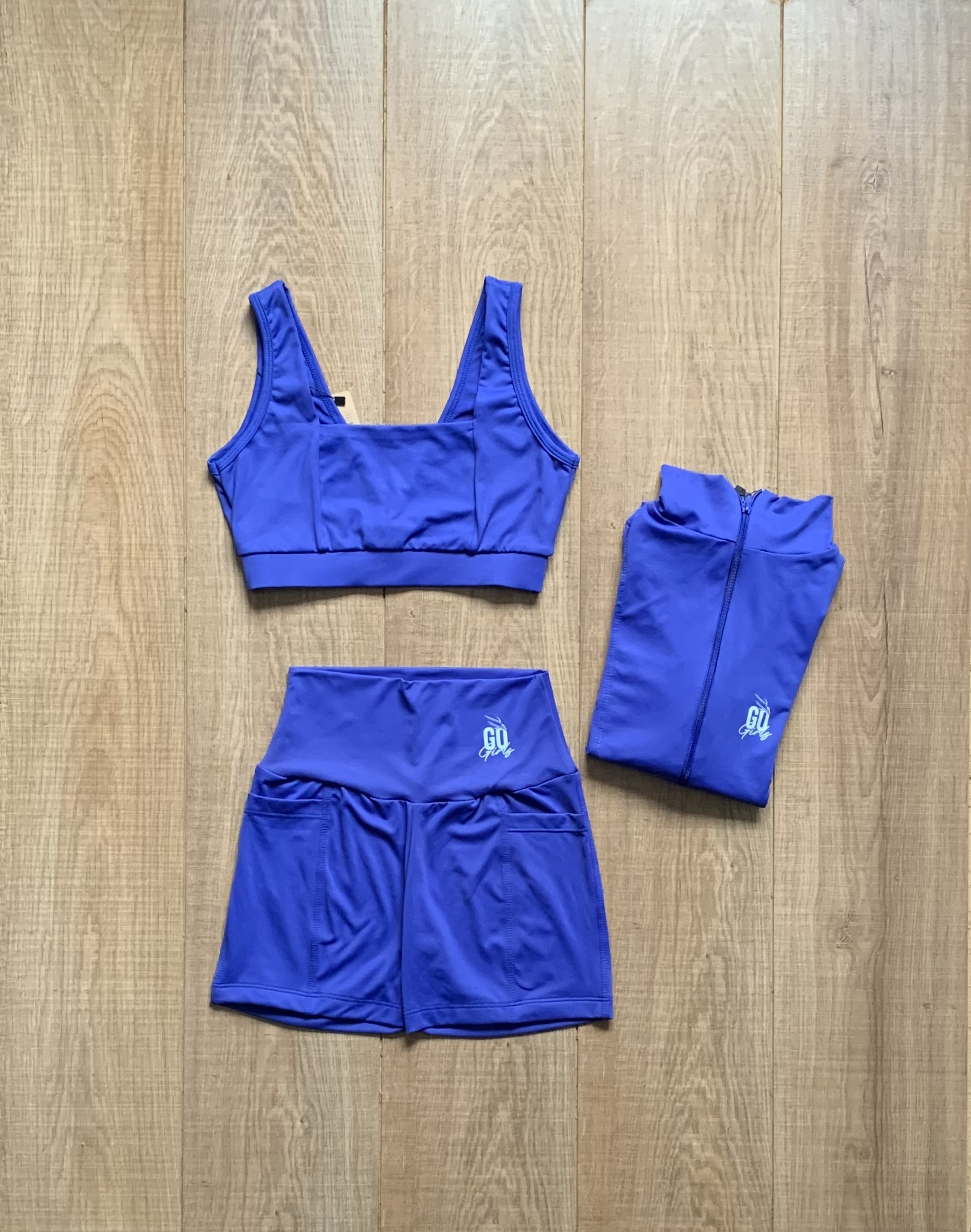 VINGE GO GIRLS CONJUNTO SHORT + TOP - AZUL ESCURO