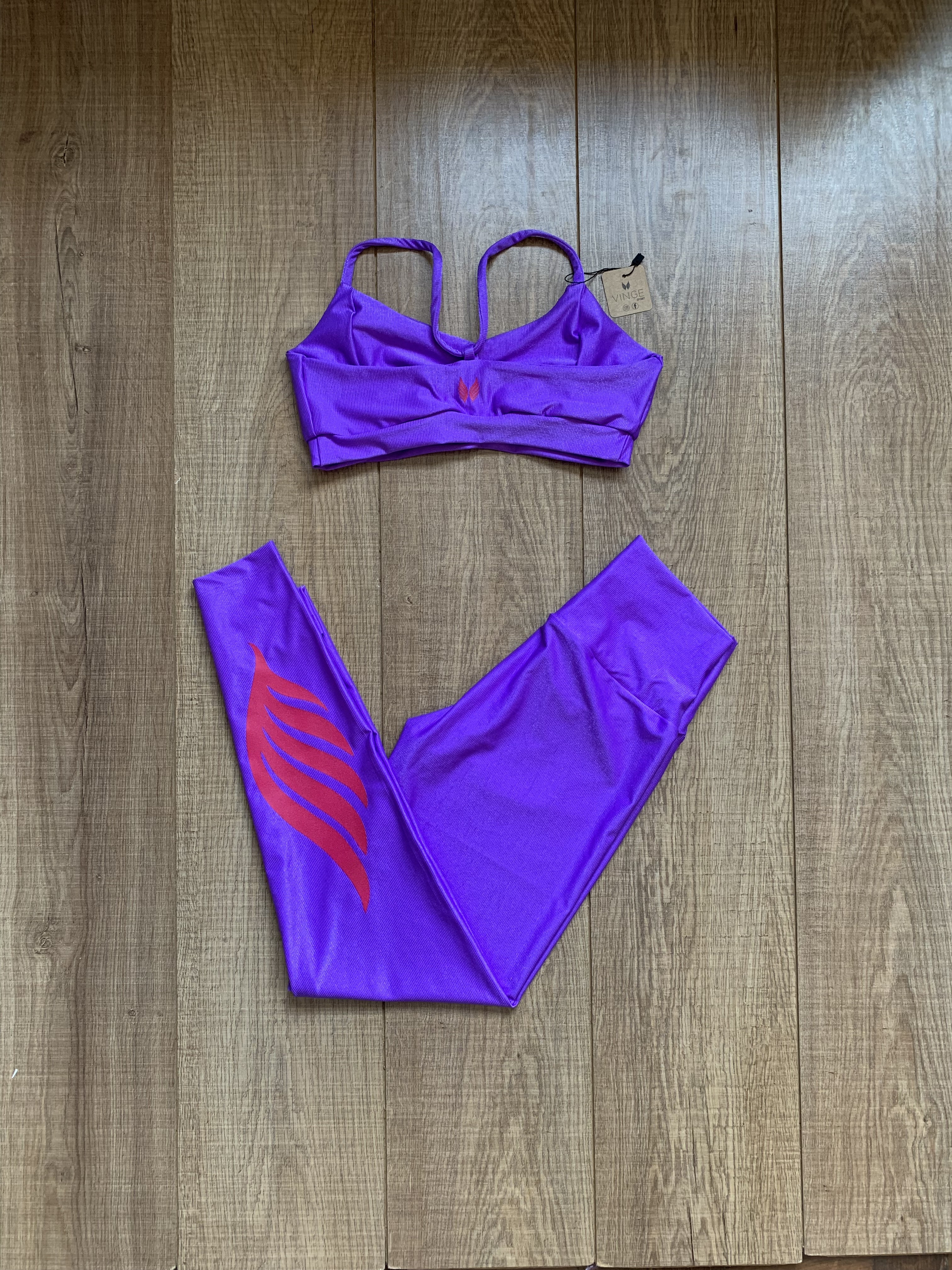 VINGE GO GIRLS 03 CONJUNTO LEGGING + TOP - ROXO E ROSA