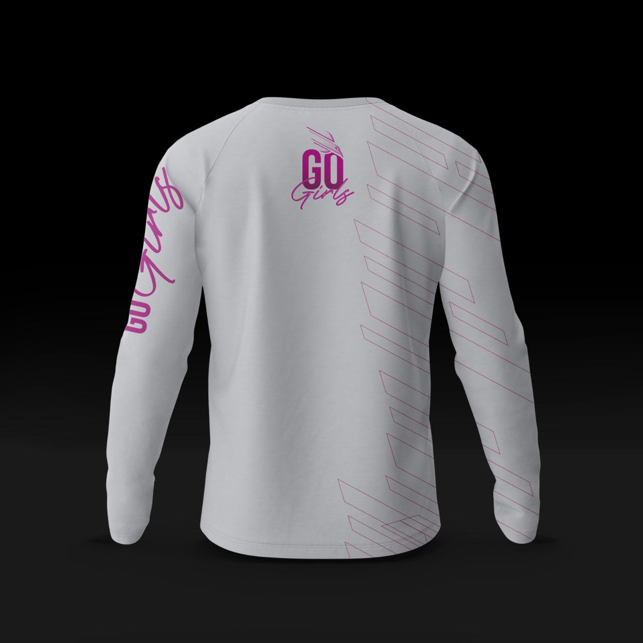 CAMISA JERSEY GO GIRLS BRANCA E MAGENTA - TAMANHO M