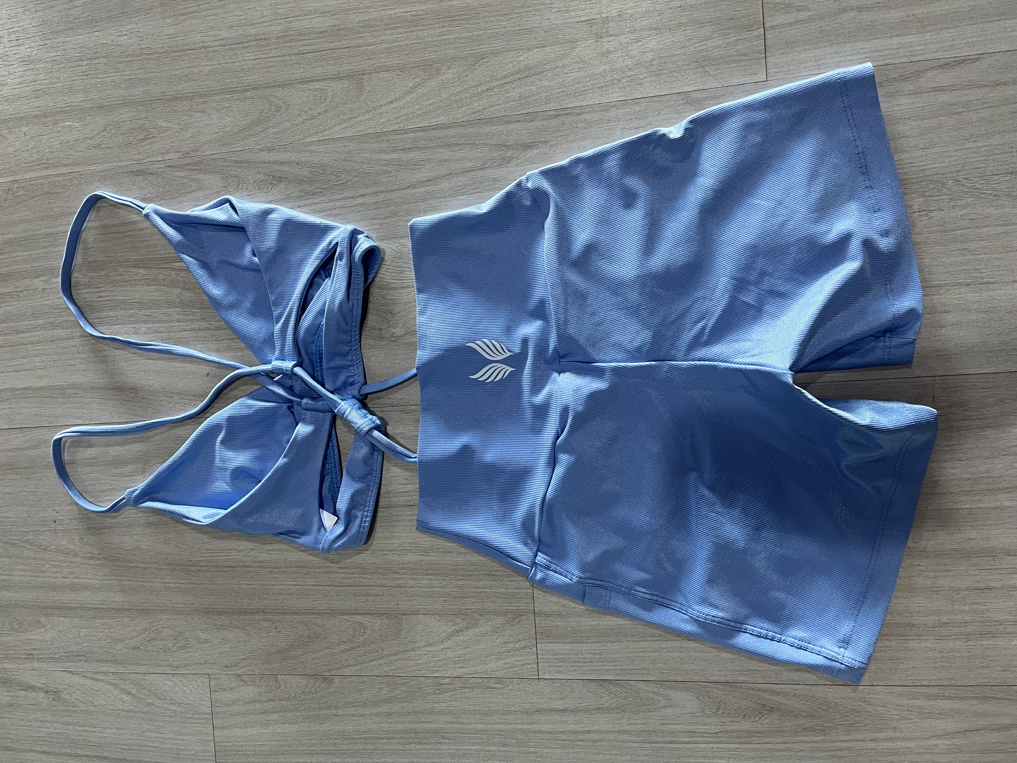 VINGE CONJUNTO SHORT + TOP AZUL BEBE